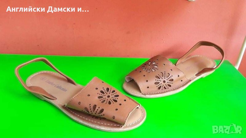 Английски дамски сандали-еспадрили естествена кожа , снимка 1