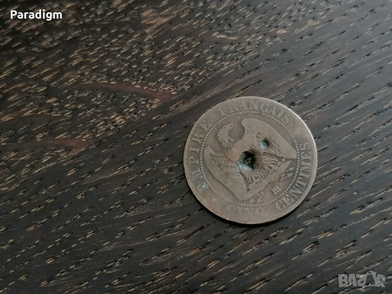 Монета - Франция (Наполеон III) - 5 сентима | 1856г., снимка 1