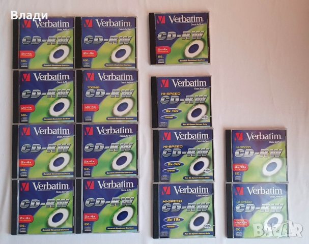 Презаписваеми дискове Verbatim CD-RW, снимка 1 - CD дискове - 32500813