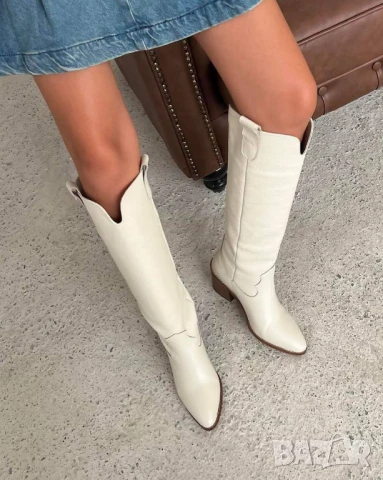 ботуши на ток от естествена кожа , снимка 3 - Дамски ботуши - 51428143