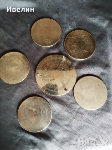 комплект посребрени подложки за чаши, снимка 4 - Антикварни и старинни предмети - 28133890