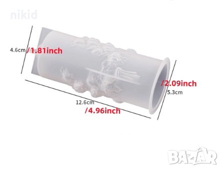 висок Цилиндър с венец розички силиконов молд форма за свещ гипс декор украса, снимка 3 - Корсети, бюстиета, топове - 43914997
