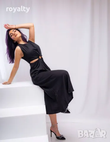 Черна дамска рокля , снимка 5 - Рокли - 49549578
