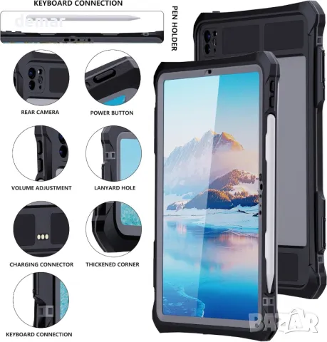 Калъф ShellBox Водоустойчив, удароустойчив за iPad Pro 11 инча 2024, снимка 6 - Таблети - 47280847