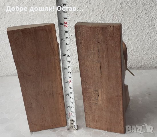 слонове разни: дървен слон 2 броя фигура дърво подпирачка за книги букенд bookend, бог Ганеша пано, снимка 3 - Статуетки - 43449780