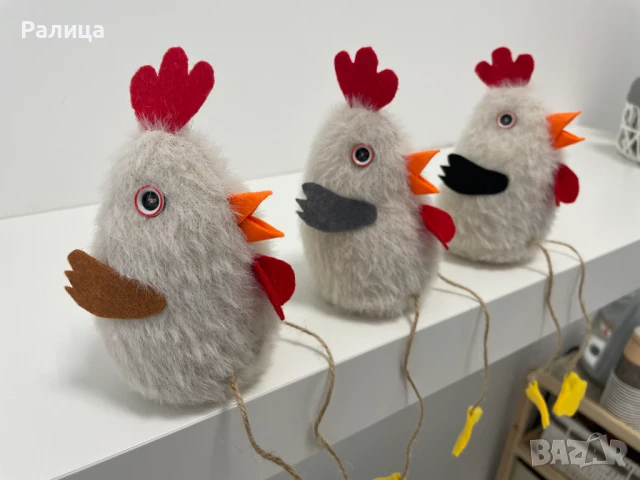 Великденски пиленца от плат, снимка 2 - Декорация за дома - 50699062