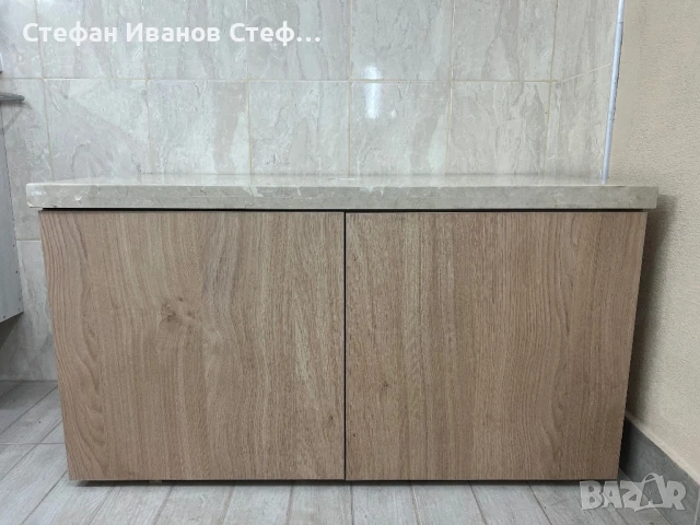 Мраморен плот с шкаф за баня или кухня