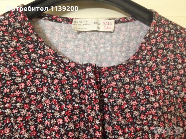 140см памучна блуза Zara 3/4 ръкав, снимка 6 - Детски Блузи и туники - 27156992