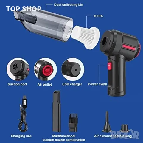 Нова Ултра Лека Прахосмукачка 3-в-1 с Мощна Безжична 6000PA 120W, снимка 4 - Други - 49249556