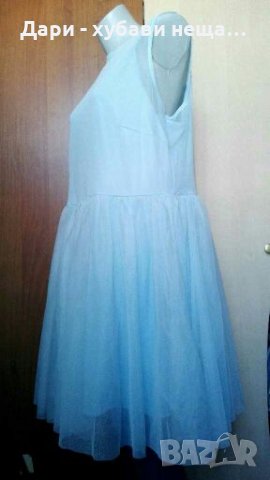 Ту ту рокля в небесно синьо, голям размер👗🍀XL/2XL,3XL👗🍀арт.2027, снимка 5 - Рокли - 33469939