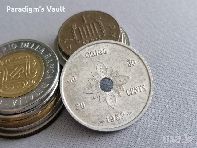 Монета - Лаос - 20 цента | 1952г.
