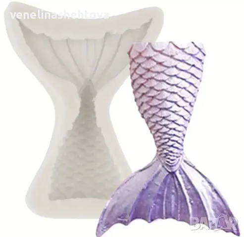 Опашка на русалка Силиконов молд форма фондан за декорация на торта гипс