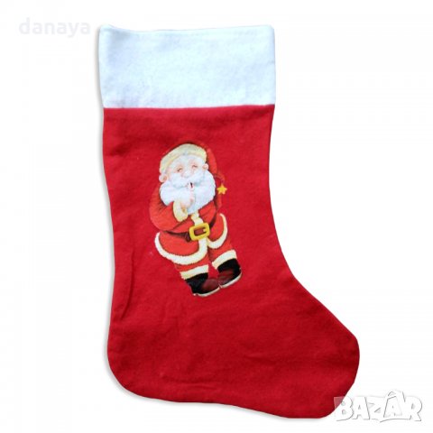 597 Декоративен коледен чорап с картинка Коледен ботуш коледна торба за подаръци, снимка 3 - Декорация за дома - 34744717