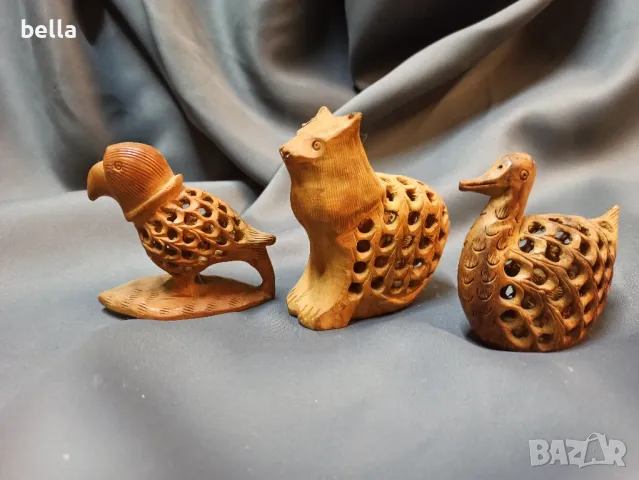 3 ДЪРВЕНИ ФИГУРИ НА ЖИВОТНИ ДЪРВОРЕЗБА
