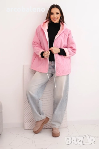 Дамско пролетно ватирано яке с качулка и цип, 9цвята , снимка 11 - Якета - 52869834