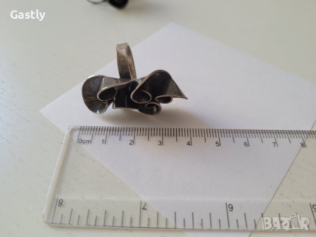 Авторски сет от сребро - Колие, пръстен, обици, снимка 4 - Бижутерийни комплекти - 39887553