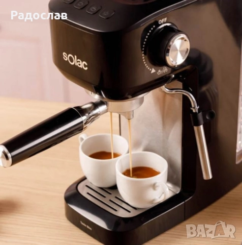 Кафемашина Solac Taste Slim – 20 бара, Thermoblock, 1.4L, пара и капучино, 1350W