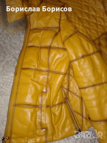  Яке естествена кожа с лисича качулка, снимка 5 - Якета - 27026362