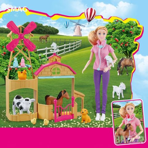 Детска играчка Кукла ветеринар с селскостопански животни, снимка 4 - Кукли - 43293940