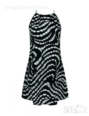  Triumph L черно-бяла плажна рокля от вискоза лятна рокля плажно облекло плажни рокли Триумф, снимка 3 - Рокли - 9158765