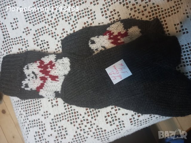 Ръчно плетени мъжки чорапи размер 42, снимка 2 - Мъжки чорапи - 43441418