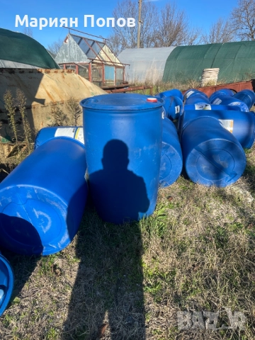 Пластмасов бидон 220 л. с пробки, дебелостене, снимка 4 - Други - 52859361