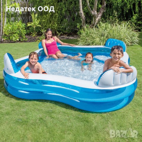 Семеен басейн Family Blue, Intex, Син, 22.9x22.9x66 м, снимка 1 - Басейни и аксесоари - 37385233