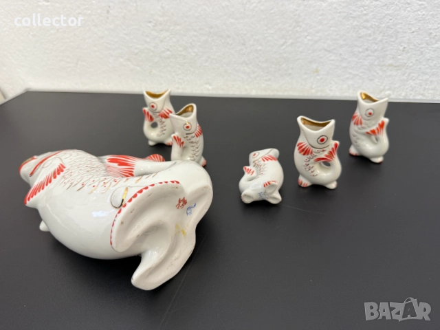 СОЦ порцеланов сервиз - "Семейство риби". №7715, снимка 6 - Антикварни и старинни предмети - 52738335