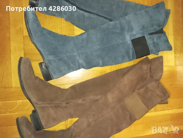 Два чифта естествен велур чизми 40 номер, снимка 2 - Дамски ботуши - 52266576