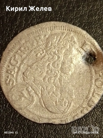 Сребърна монета 3 кройцера 1704г. Леополд първи Австрия за КОЛЕКЦИЯ 52939