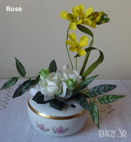 Стар порцеланов овлажнител/изпарител. Saturalux  EMS  Франция  22 Karat Gold, снимка 11 - Други - 51660567