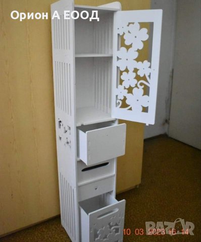 Стилен и Компактен Шкаф за баня с Цветя водоустойчив , снимка 3 - Шкафове - 43145499