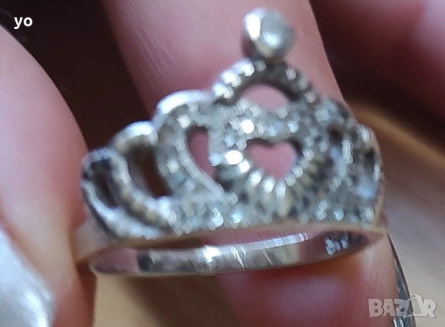 Сребърен пръстен с цирконии и гривна , снимка 2 - Гривни - 53379051