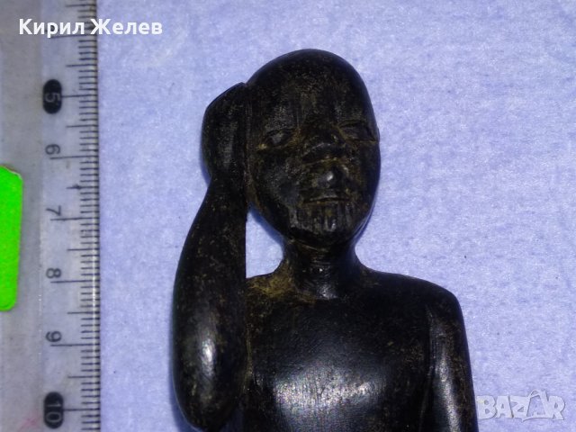 СТАРИННА АФРИКАНСКА АБАНОСОВА СТАТУЕТКА Ръчна ТРАДИЦИОННА МАЙСТОРСКА АРТ РАБОТА ФИГУРА АБАНОС 41378, снимка 14 - Антикварни и старинни предмети - 43588055