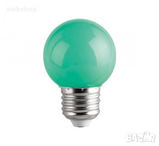 Лампа сфера мини, жълта/зелена/синя/червена LED, клас F, цокъл E27, 220V, 1W, снимка 3 - Крушки - 37112382