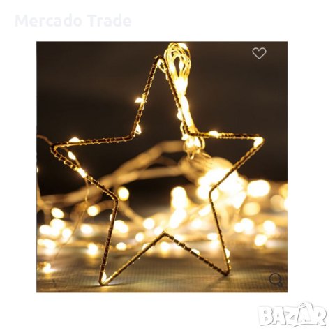 Декоративна коледна LED завеса Mercado Trade, Звезди, 184 крушки, снимка 2 - Лед осветление - 43288685