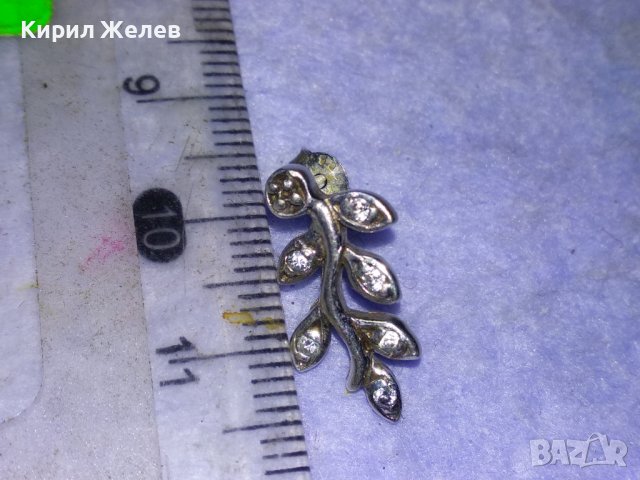 СКЪПОЦЕННА ФЛОРАЛНА СРЕБЪРНА АРТ ОБЕЦА СРЕБРО 925 с БЯЛА ПОЗЛАТА и ЦИРКОНИ 41227, снимка 12 - Обеци - 43222798