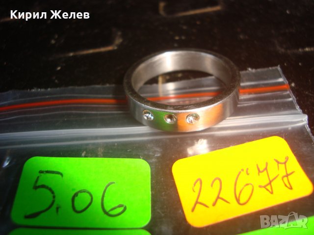 СТОМАНЕНА ХАЛКА ПРЪСТЕН с ИНКРУСТИРАНИ ЦИРКОНИ БЛАГОРОДНА НЕРЪЖДАЕМА СТОМАНА 22677, снимка 4 - Пръстени - 33153885