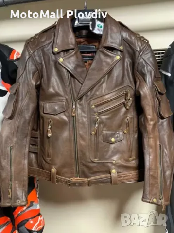 Кожено чопърско яке Motomall 2022 мото чопър естествена кожа яке мотор, снимка 7 - Аксесоари и консумативи - 49245635