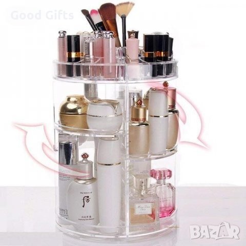 Органайзер за гримове и козметика въртящ 360 градуса , Прозрачен, снимка 4 - Други - 35491180