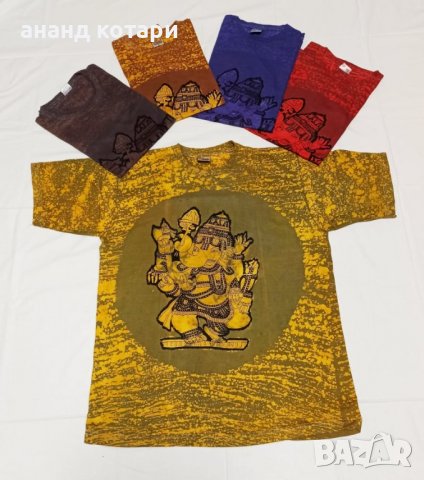 Индийски ръчно рисувани тениски- памук, снимка 5 - Тениски - 36599695