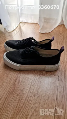 Обувки Eytys H&M Collaboration Platform Canvas Sneakers N43/44 / черни, снимка 4 - Ежедневни обувки - 48363526