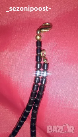 💜Дамски стилен комплект пръстен и колие в черно от сребро и хематит💜, снимка 4 - Бижутерийни комплекти - 50036401