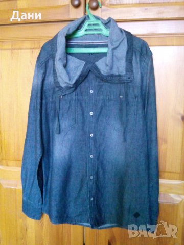 Мъжка риза /яке/ деним с голяма яка, снимка 2 - Ризи - 27035993