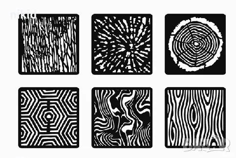 6 бр текстура релеф кора дърво арт стенсил шаблон спрей за торта украса стена декорация Scrapbooking, снимка 2 - Други - 47842666