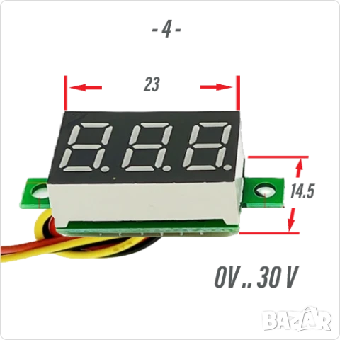 Bолтметър правотоков до 30V,48V,100V,120V,500V , индикатор заряд акумулатор , Waterproof, снимка 5 - Друга електроника - 51237100