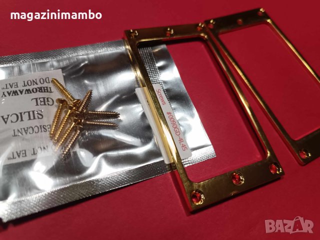 Gold метални рамки за humbuckers с gold винтчета за поставяне, снимка 3 - Китари - 43997708