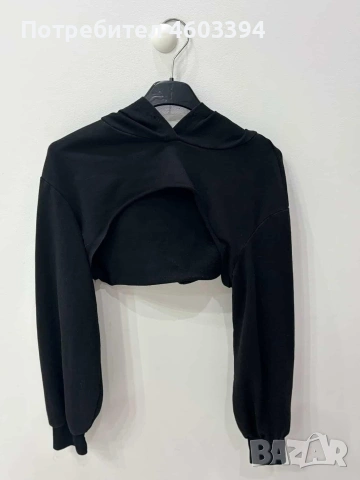 къс суитшърт черен, снимка 3 - Суичъри - 53276670