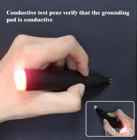 Тестер за Проводимост Тестер за Заземяване Тестер за Заземяваща Подложка Антистатична Сребърни Нишки, снимка 2 - Други - 51418411