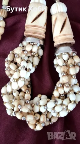 Винтажен гердан от кост, снимка 4 - Антикварни и старинни предмети - 49807574